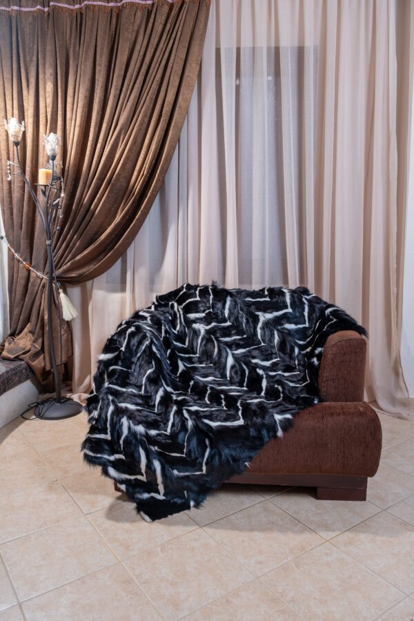 Luxury Real Fox Fur Blanket – Modern Premium Home Throw Cozy Gift
