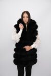 Premium Black Fox Fur Vest – Women’s Winter Fashion