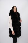 Premium Black Fox Fur Vest – Women’s Winter Fashion