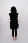 Premium Black Fox Fur Vest – Women’s Winter Fashion