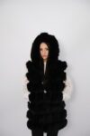 Premium Black Fox Fur Vest – Women’s Winter Fashion